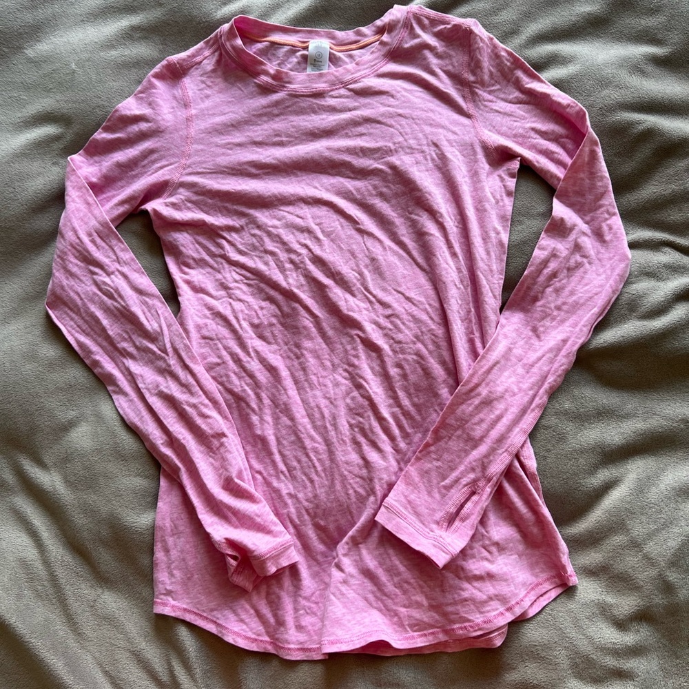 Ivivva girls pink long sleeve workout shirt size 12.
